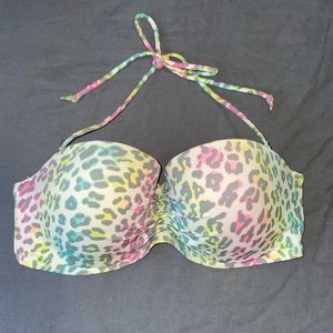 Rainbow Cheetah Push-Up Bikini Top